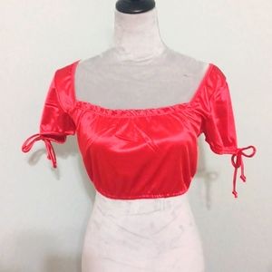 L.A. HEARTS medium red crop top